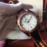 Replica Omega Seamaster Planet Ocean Watch White Face Black Case Orange Bezel